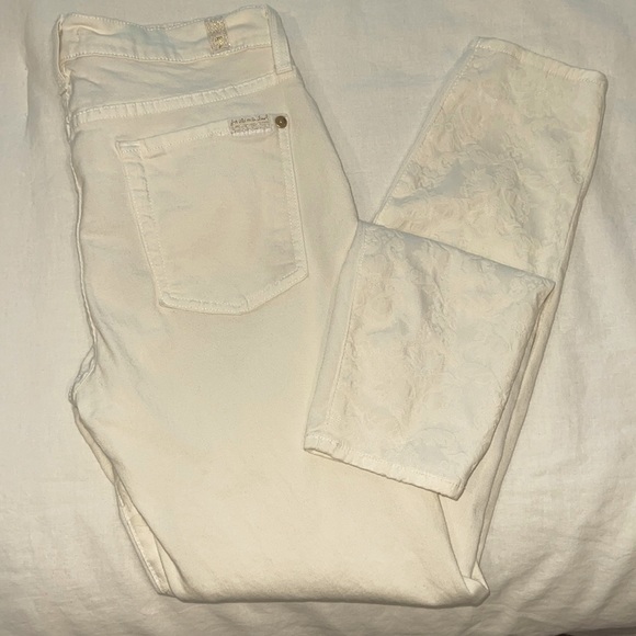7 for All Mankind NWOT cream floral jeans - Picture 4 of 9